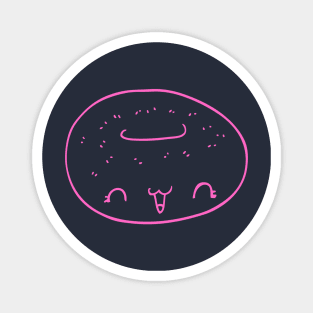 Happy Donut Pink Smiling Face Magnet
